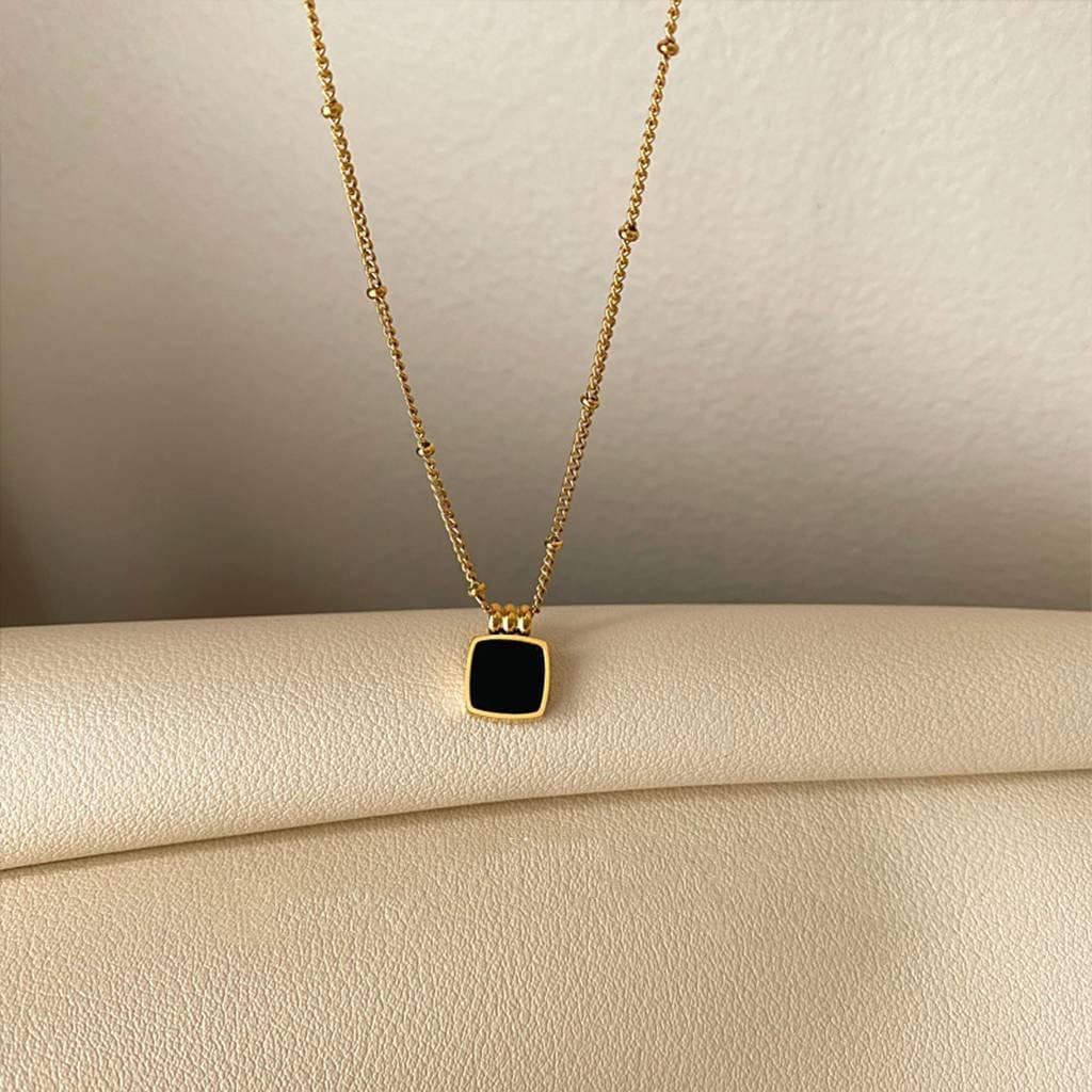 Matte Black Stainless Steel Chain Necklace