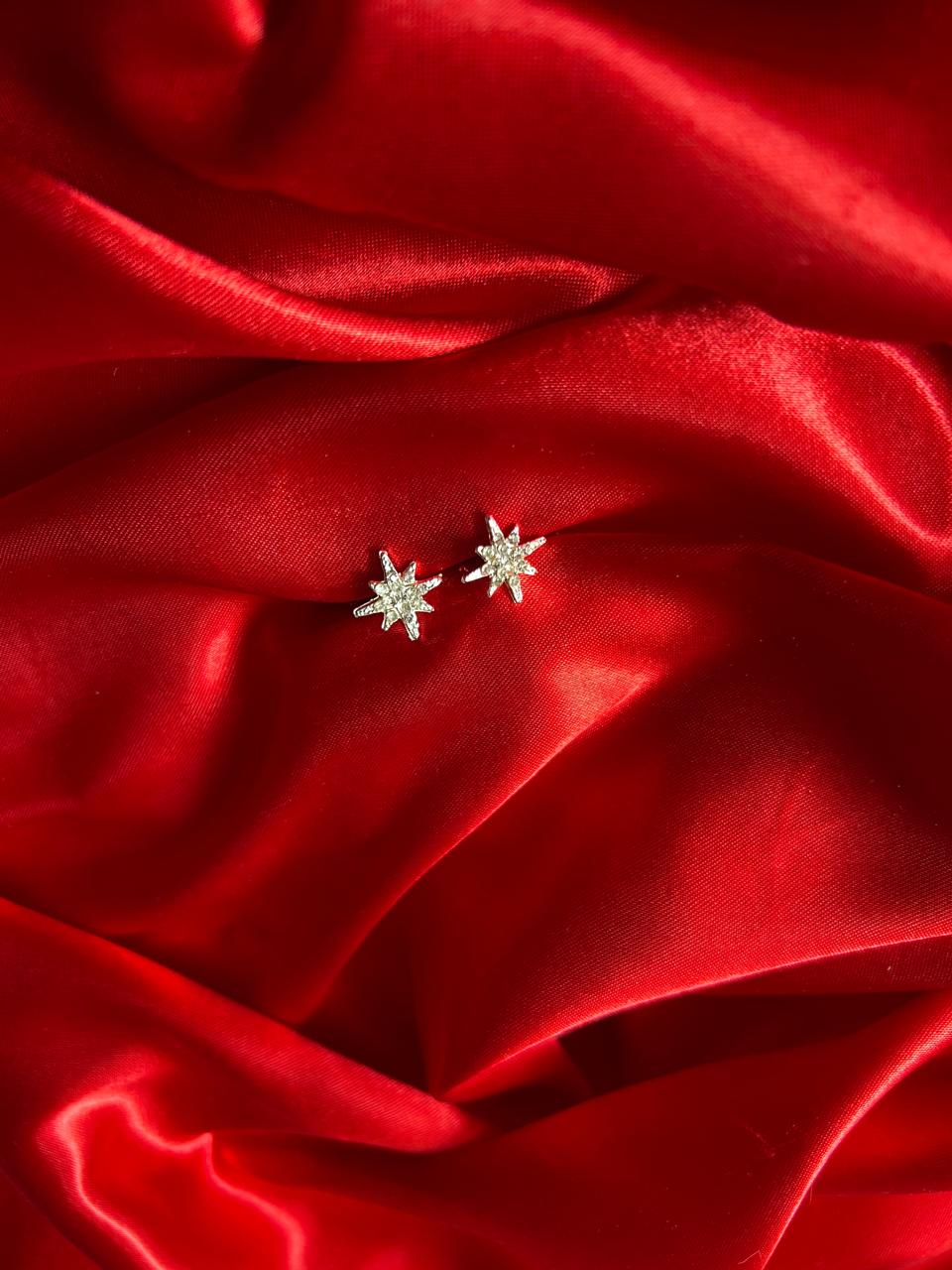 Compass Star Silver Studs