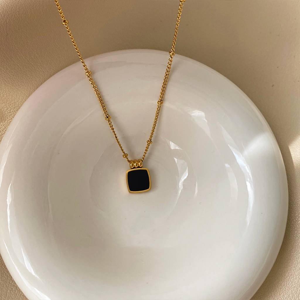 Matte Black Stainless Steel Chain Necklace