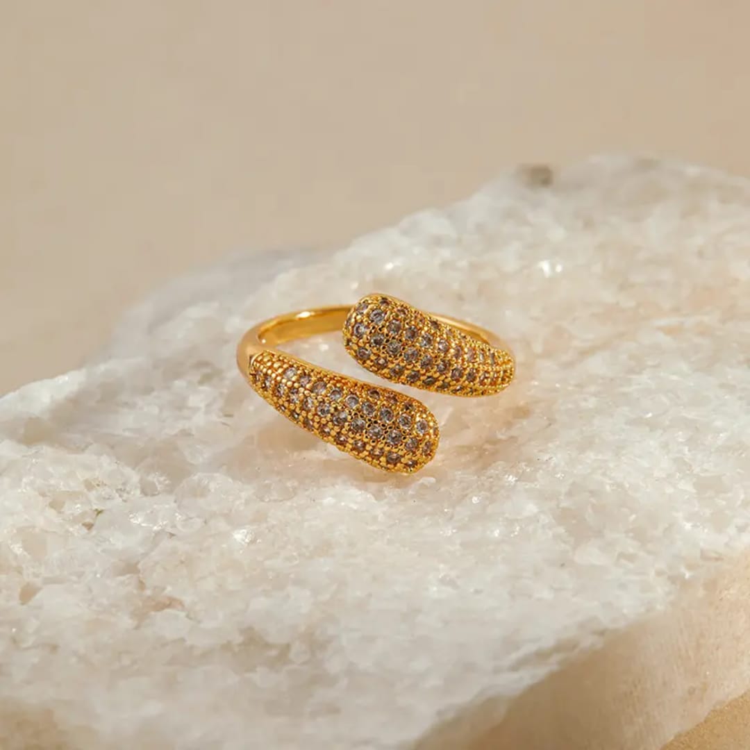 Zircon Cross Band Ring