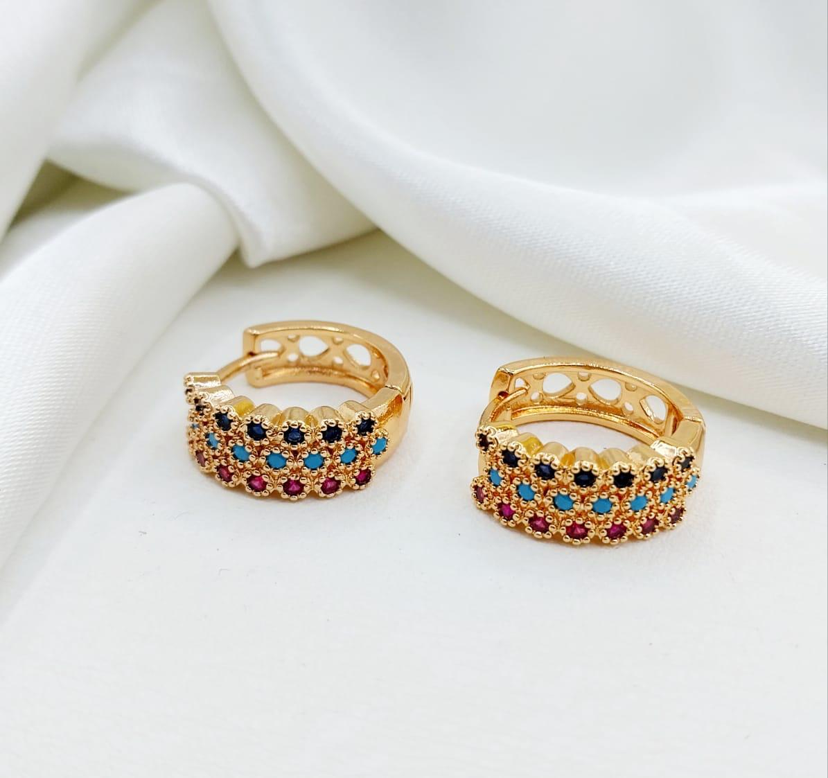 Radiant Spectrum Zircon Hoop Earrings