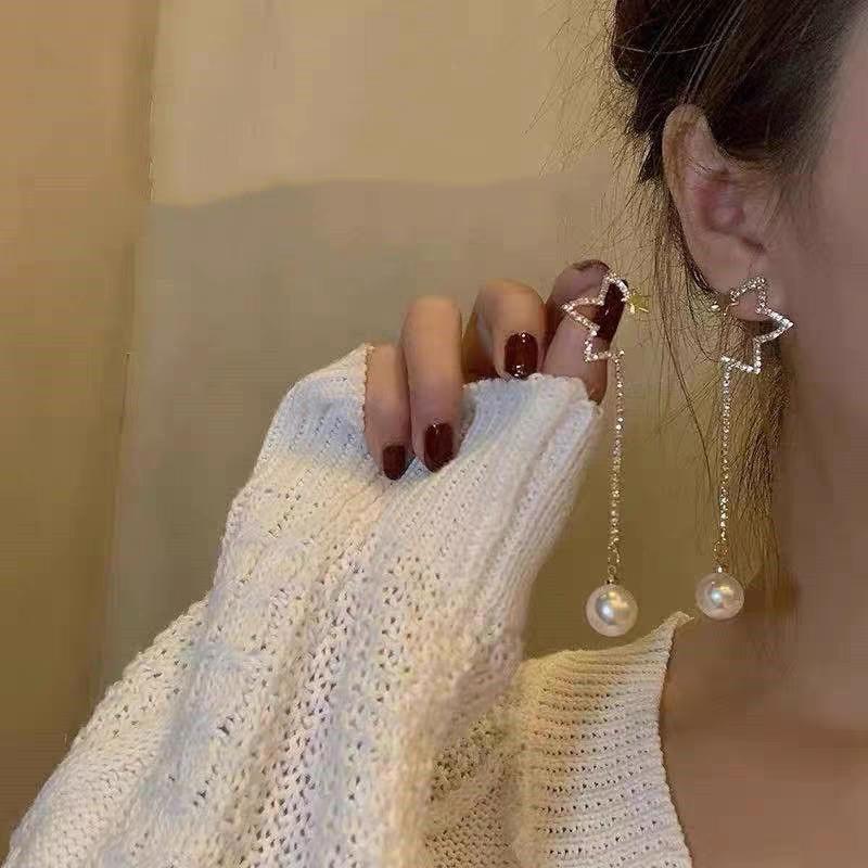 Starlight Drape Pearl Drop Earrings