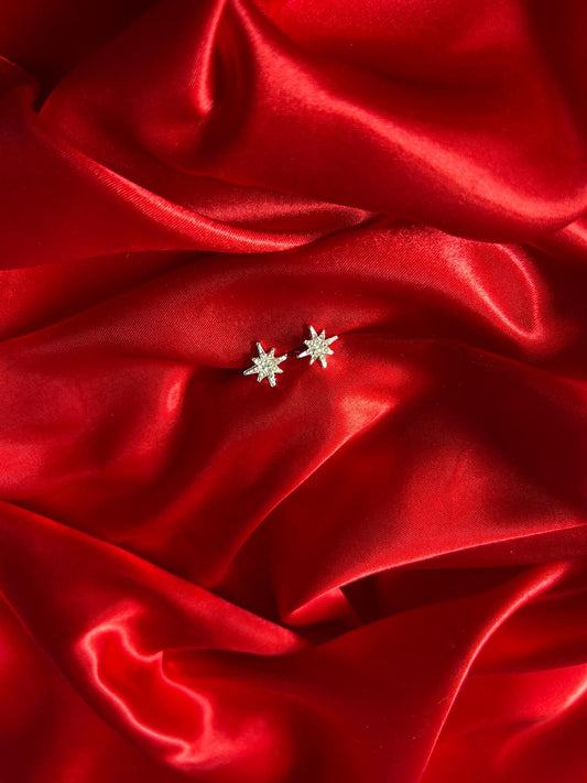 Compass Star Silver Studs
