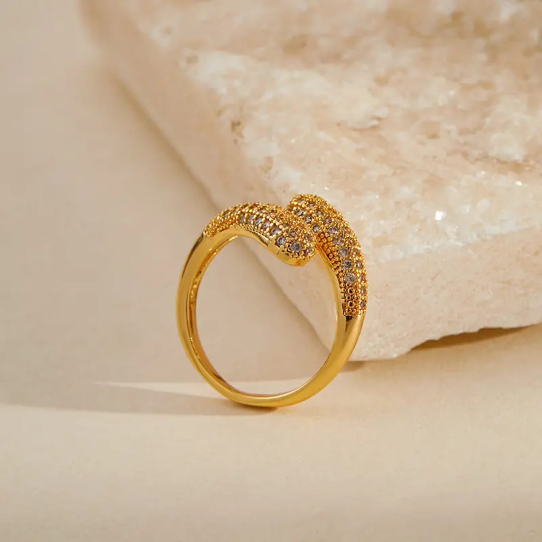 Zircon Cross Band Ring