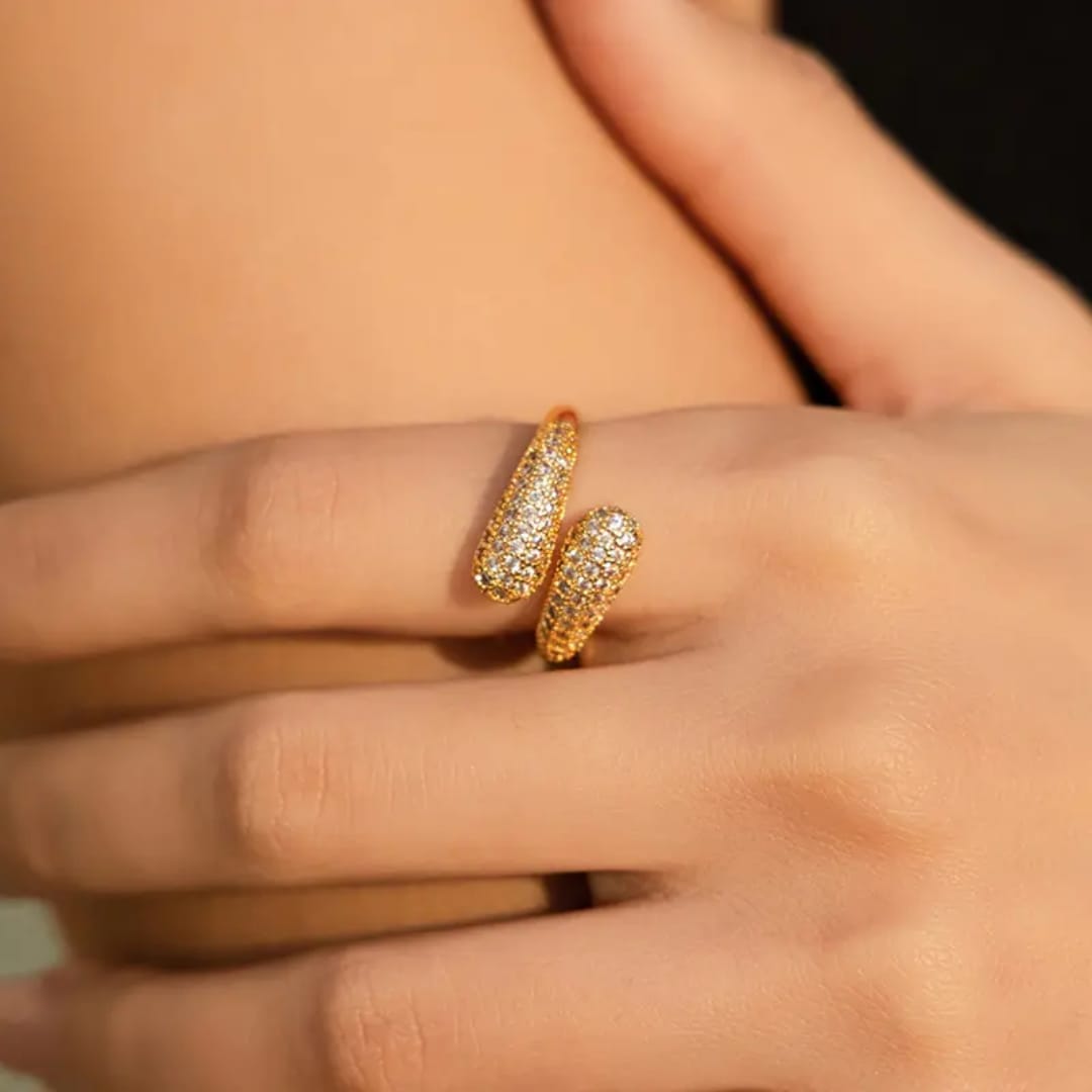 Zircon Cross Band Ring