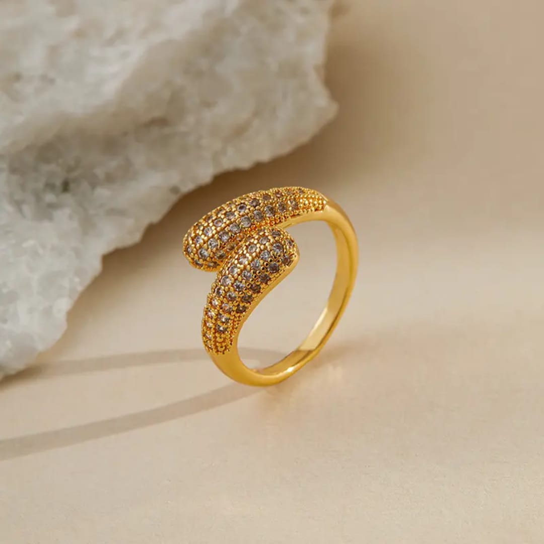 Zircon Cross Band Ring