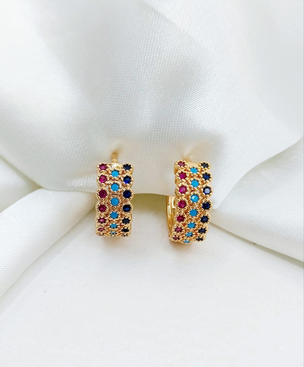 Radiant Spectrum Zircon Hoop Earrings