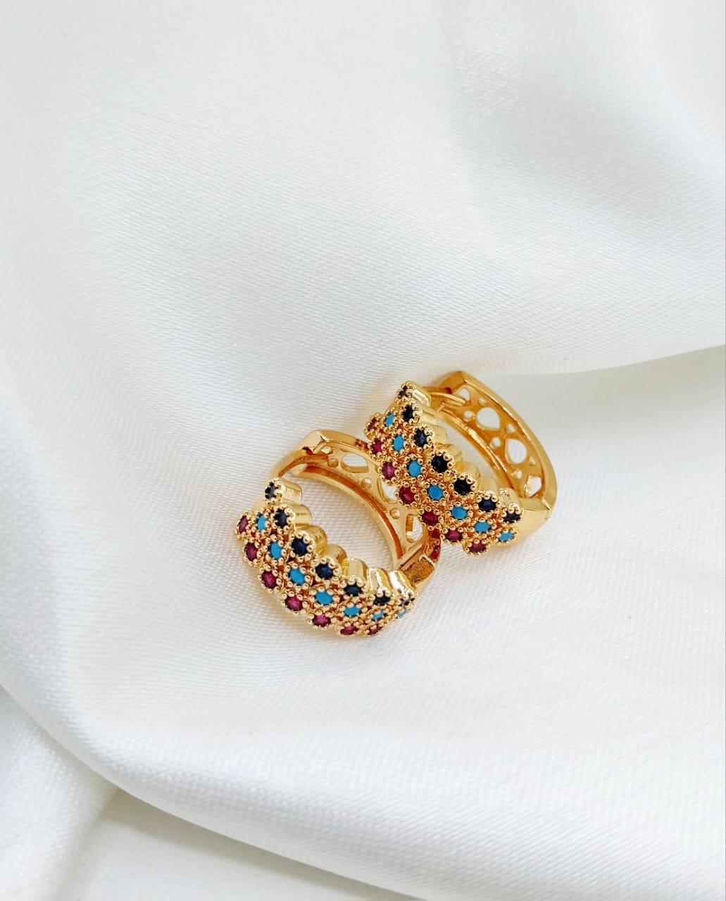 Radiant Spectrum Zircon Hoop Earrings