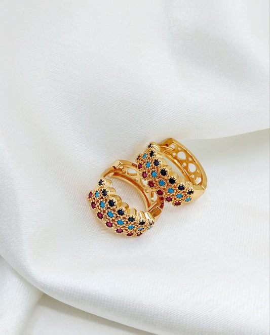 Radiant Spectrum Zircon Hoop Earrings